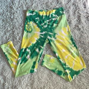 🌹 Green & Yellow Tie Dye Leggings 🌹